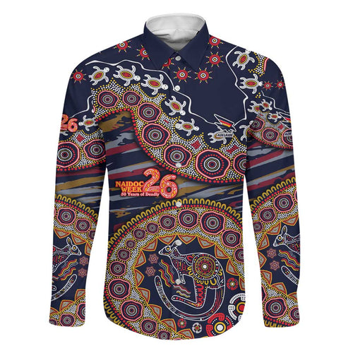 Adelaide Crows NAIDOC Week 2026 Family Matching Off Shoulder Short Dress and Hawaiian Shirt Australian Aboriginal Dot Art Dreamtime Pattern Style