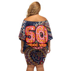 Adelaide Crows NAIDOC Week 2026 Family Matching Off Shoulder Short Dress and Hawaiian Shirt Australian Aboriginal Dot Art Dreamtime Pattern Style