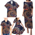 Adelaide Crows NAIDOC Week 2026 Family Matching Puletasi and Hawaiian Shirt Australian Aboriginal Dot Art Dreamtime Pattern Style