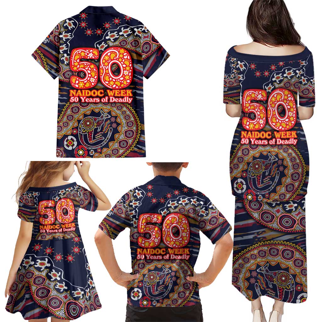 Adelaide Crows NAIDOC Week 2026 Family Matching Puletasi and Hawaiian Shirt Australian Aboriginal Dot Art Dreamtime Pattern Style