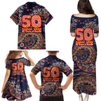 Adelaide Crows NAIDOC Week 2026 Family Matching Puletasi and Hawaiian Shirt Australian Aboriginal Dot Art Dreamtime Pattern Style