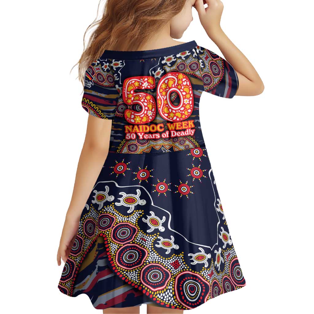 Adelaide Crows NAIDOC Week 2026 Family Matching Short Sleeve Bodycon Dress and Hawaiian Shirt Australian Aboriginal Dot Art Dreamtime Pattern Style
