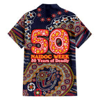 Adelaide Crows NAIDOC Week 2026 Family Matching Short Sleeve Bodycon Dress and Hawaiian Shirt Australian Aboriginal Dot Art Dreamtime Pattern Style