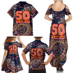 Adelaide Crows NAIDOC Week 2026 Family Matching Summer Maxi Dress and Hawaiian Shirt Australian Aboriginal Dot Art Dreamtime Pattern Style