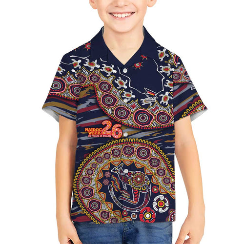 Adelaide Crows NAIDOC Week 2026 Family Matching Summer Maxi Dress and Hawaiian Shirt Australian Aboriginal Dot Art Dreamtime Pattern Style