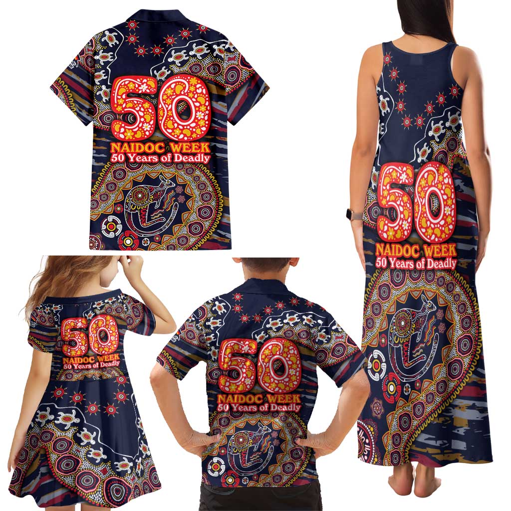 Adelaide Crows NAIDOC Week 2026 Family Matching Tank Maxi Dress and Hawaiian Shirt Australian Aboriginal Dot Art Dreamtime Pattern Style
