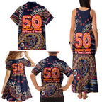 Adelaide Crows NAIDOC Week 2026 Family Matching Tank Maxi Dress and Hawaiian Shirt Australian Aboriginal Dot Art Dreamtime Pattern Style