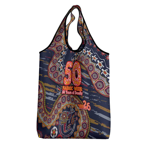 Adelaide Crows NAIDOC Week 2026 Grocery Bag Australian Aboriginal Dot Art Dreamtime Pattern Style