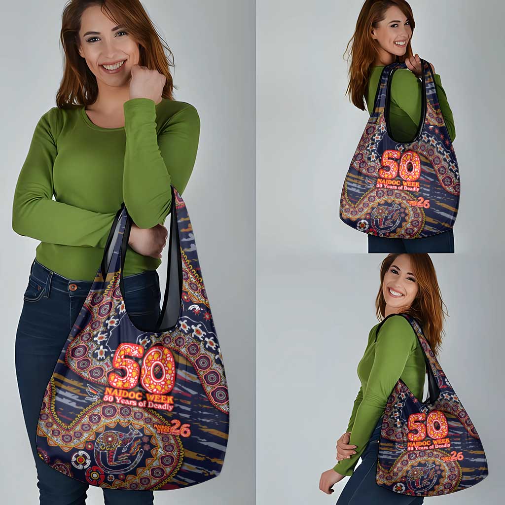 Adelaide Crows NAIDOC Week 2026 Grocery Bag Australian Aboriginal Dot Art Dreamtime Pattern Style