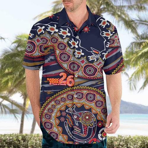 Adelaide Crows NAIDOC Week 2026 Hawaiian Shirt Australian Aboriginal Dot Art Dreamtime Pattern Style