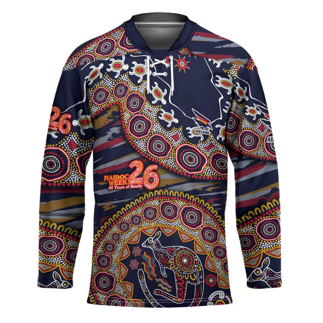 Adelaide Crows NAIDOC Week 2026 Hockey Jersey Australian Aboriginal Dot Art Dreamtime Pattern Style
