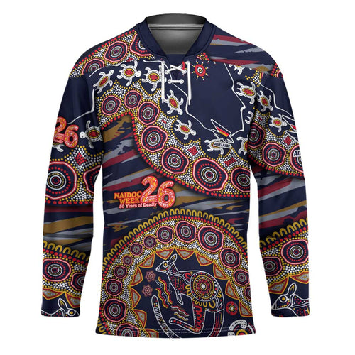 Adelaide Crows NAIDOC Week 2026 Hockey Jersey Australian Aboriginal Dot Art Dreamtime Pattern Style
