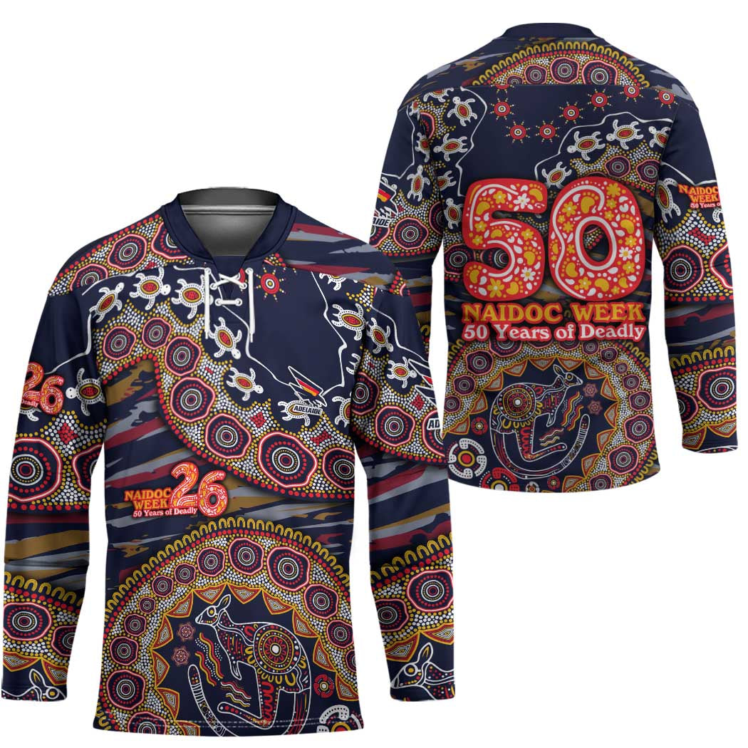 Adelaide Crows NAIDOC Week 2026 Hockey Jersey Australian Aboriginal Dot Art Dreamtime Pattern Style