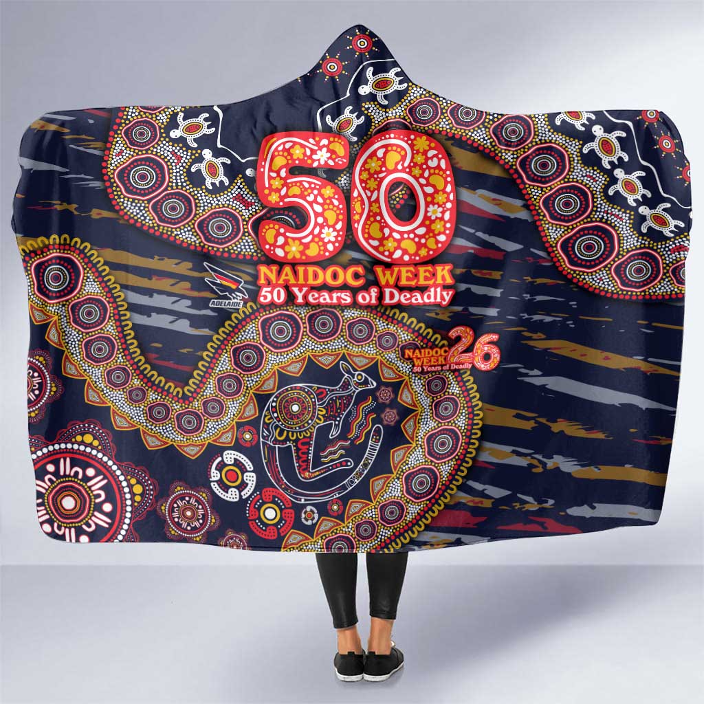 Adelaide Crows NAIDOC Week 2026 Hooded Blanket Australian Aboriginal Dot Art Dreamtime Pattern Style