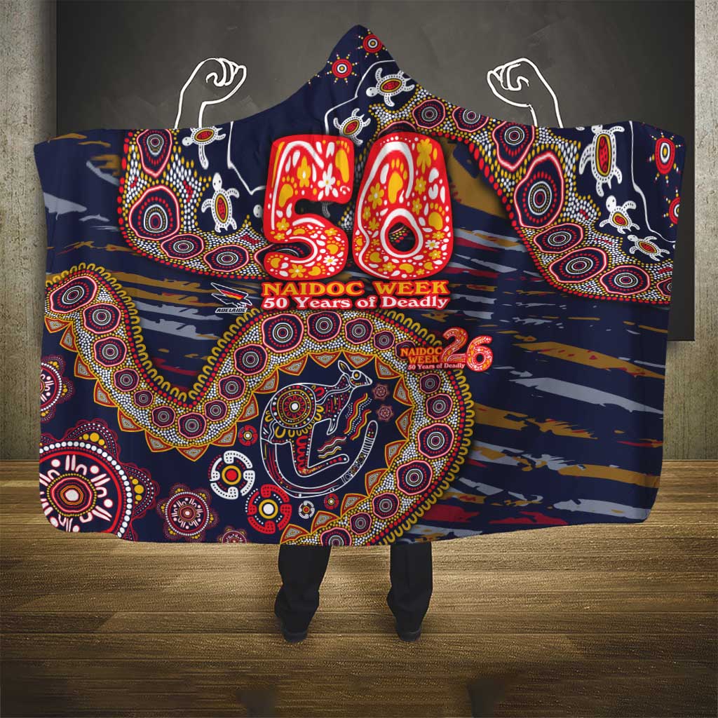 Adelaide Crows NAIDOC Week 2026 Hooded Blanket Australian Aboriginal Dot Art Dreamtime Pattern Style