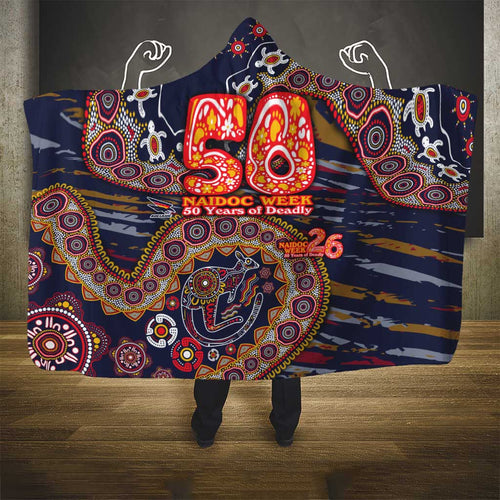 Adelaide Crows NAIDOC Week 2026 Hooded Blanket Australian Aboriginal Dot Art Dreamtime Pattern Style