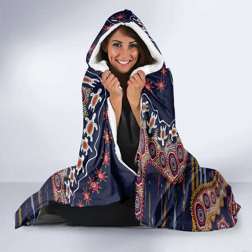 Adelaide Crows NAIDOC Week 2026 Hooded Blanket Australian Aboriginal Dot Art Dreamtime Pattern Style