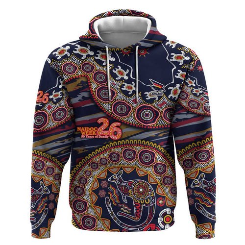 Adelaide Crows NAIDOC Week 2026 Hoodie Australian Aboriginal Dot Art Dreamtime Pattern Style