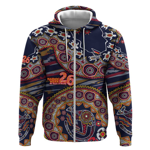 Adelaide Crows NAIDOC Week 2026 Hoodie Australian Aboriginal Dot Art Dreamtime Pattern Style