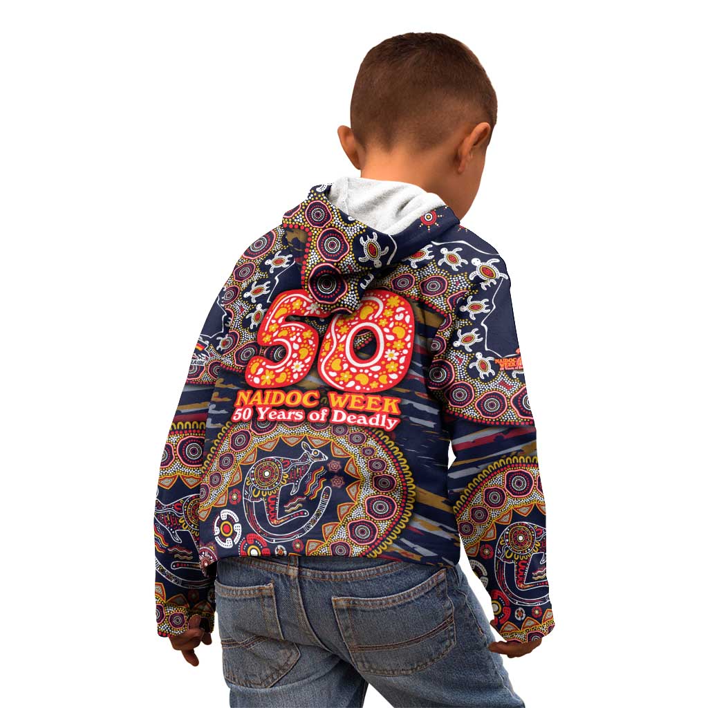 Adelaide Crows NAIDOC Week 2026 Kid Hoodie Australian Aboriginal Dot Art Dreamtime Pattern Style