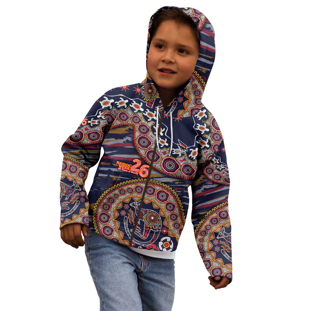 Adelaide Crows NAIDOC Week 2026 Kid Hoodie Australian Aboriginal Dot Art Dreamtime Pattern Style