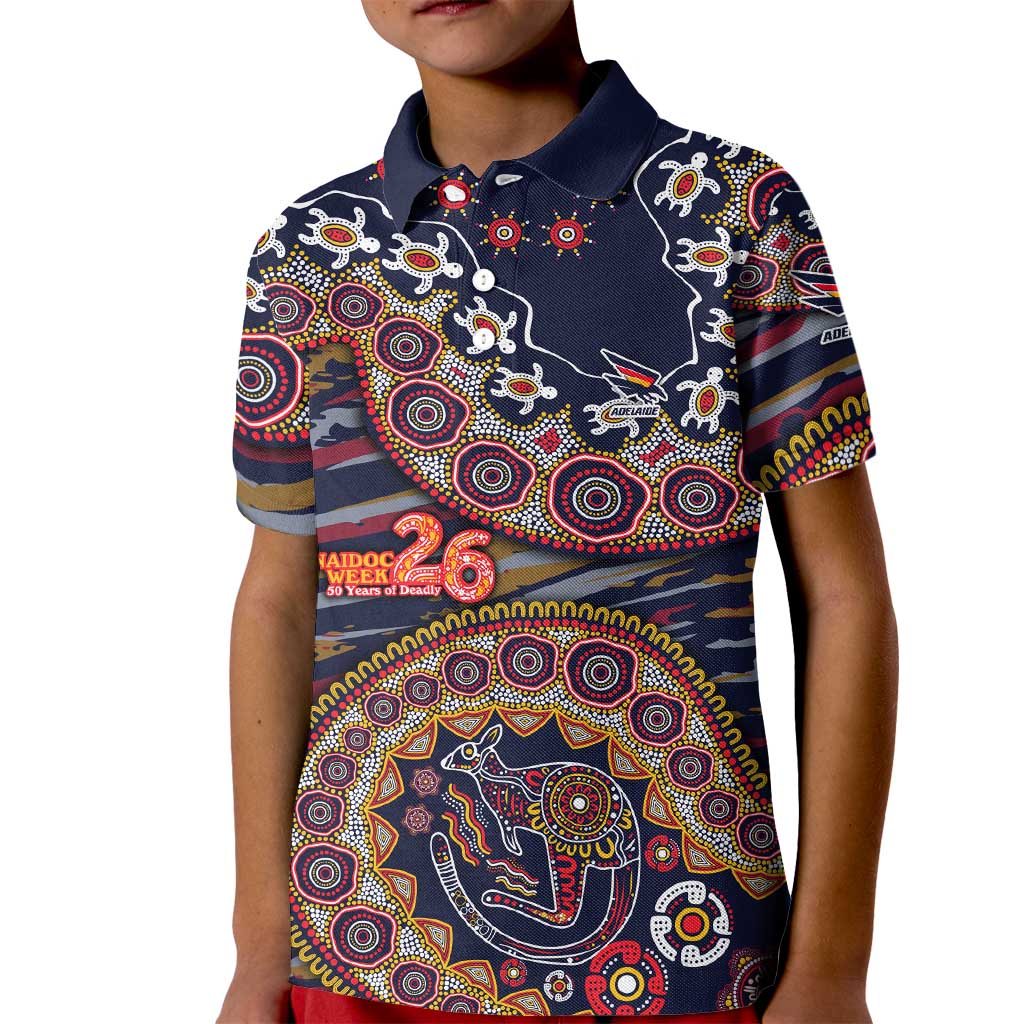 Adelaide Crows NAIDOC Week 2026 Kid Polo Shirt Australian Aboriginal Dot Art Dreamtime Pattern Style