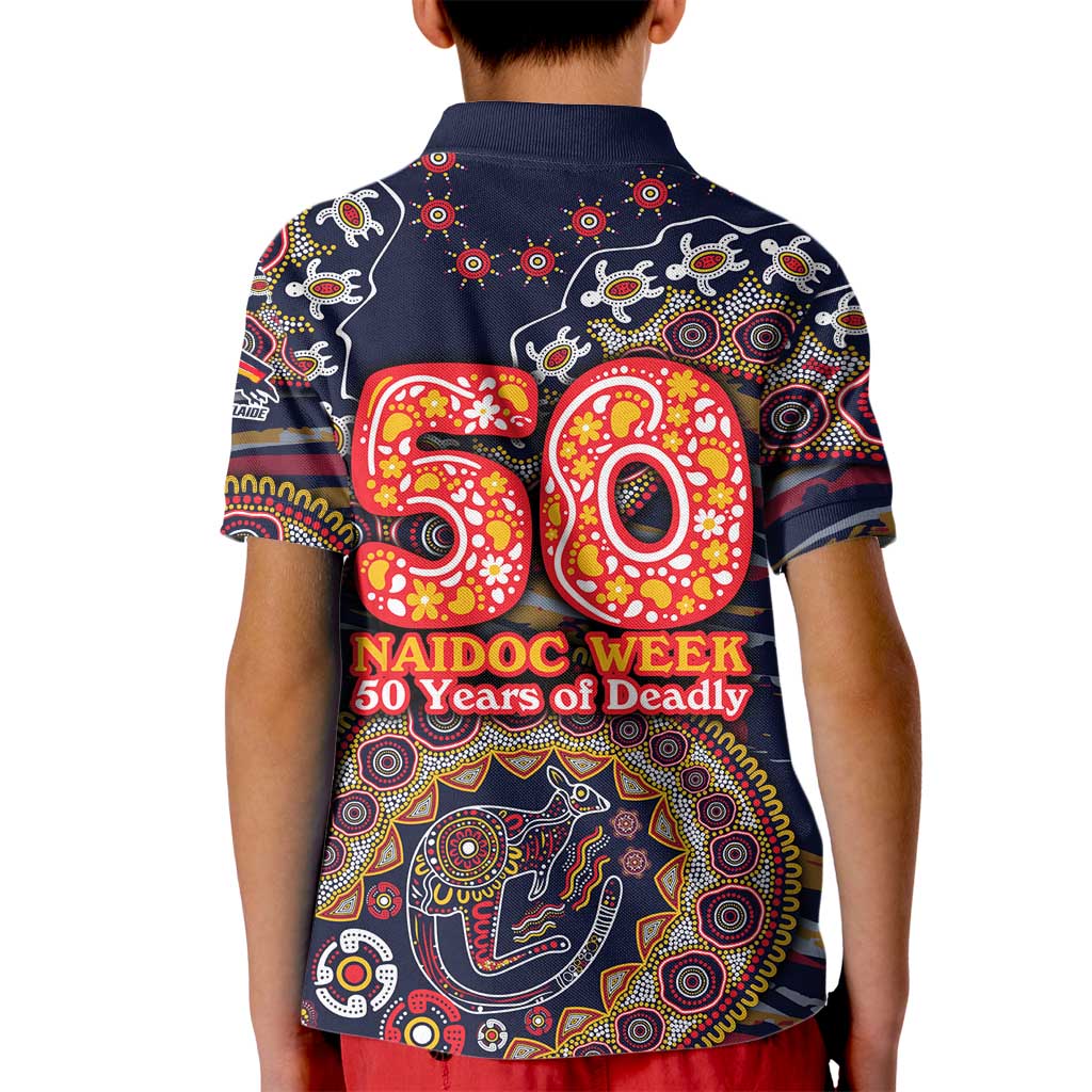 Adelaide Crows NAIDOC Week 2026 Kid Polo Shirt Australian Aboriginal Dot Art Dreamtime Pattern Style