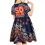 Adelaide Crows NAIDOC Week 2026 Kid Short Sleeve Dress Australian Aboriginal Dot Art Dreamtime Pattern Style