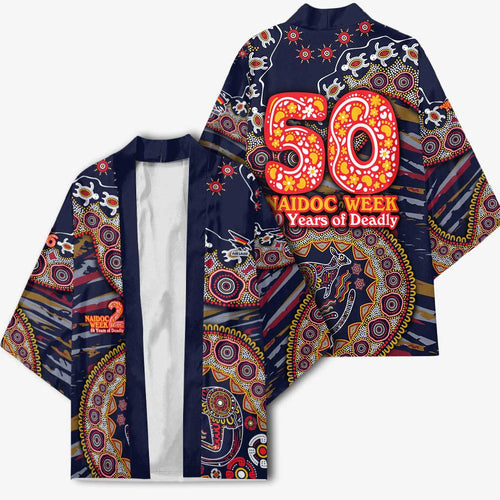 Adelaide Crows NAIDOC Week 2026 Kimono Australian Aboriginal Dot Art Dreamtime Pattern Style