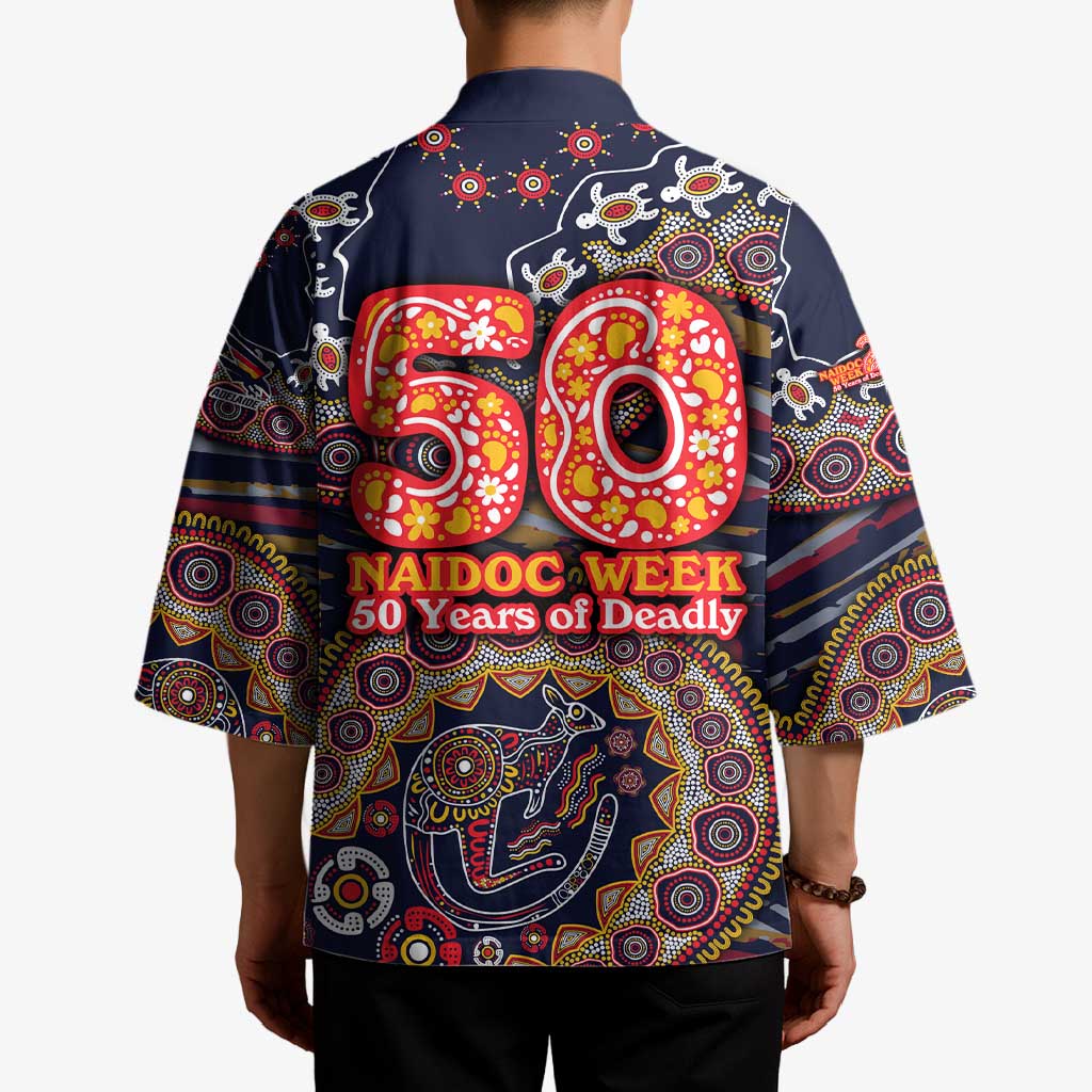 Adelaide Crows NAIDOC Week 2026 Kimono Australian Aboriginal Dot Art Dreamtime Pattern Style
