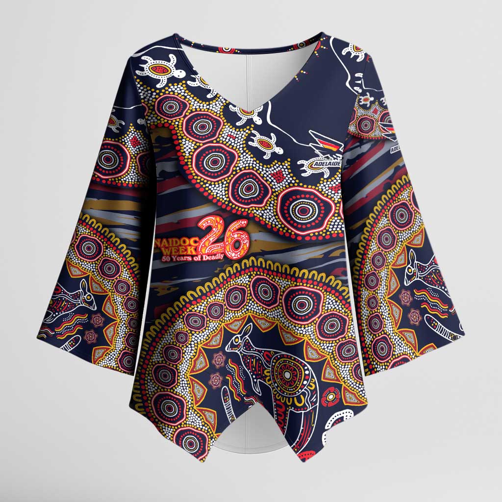 Adelaide Crows NAIDOC Week 2026 Kimono Sleeve Blouse Australian Aboriginal Dot Art Dreamtime Pattern Style