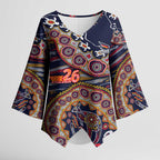 Adelaide Crows NAIDOC Week 2026 Kimono Sleeve Blouse Australian Aboriginal Dot Art Dreamtime Pattern Style