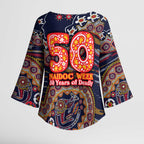 Adelaide Crows NAIDOC Week 2026 Kimono Sleeve Blouse Australian Aboriginal Dot Art Dreamtime Pattern Style