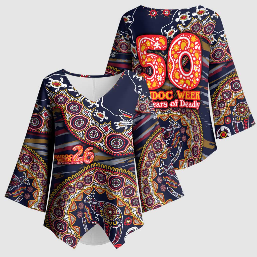 Adelaide Crows NAIDOC Week 2026 Kimono Sleeve Blouse Australian Aboriginal Dot Art Dreamtime Pattern Style