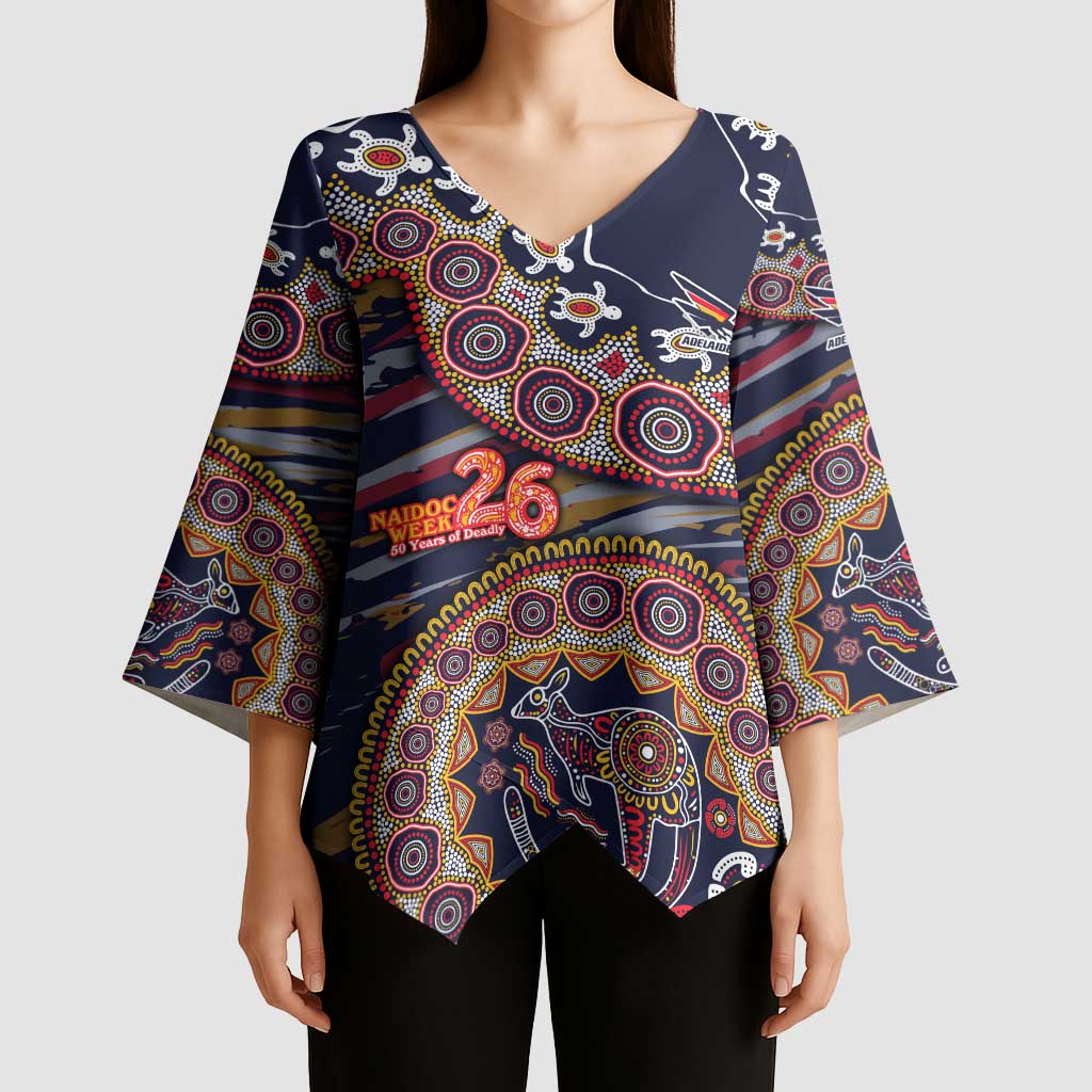 Adelaide Crows NAIDOC Week 2026 Kimono Sleeve Blouse Australian Aboriginal Dot Art Dreamtime Pattern Style
