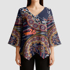 Adelaide Crows NAIDOC Week 2026 Kimono Sleeve Blouse Australian Aboriginal Dot Art Dreamtime Pattern Style
