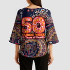 Adelaide Crows NAIDOC Week 2026 Kimono Sleeve Blouse Australian Aboriginal Dot Art Dreamtime Pattern Style