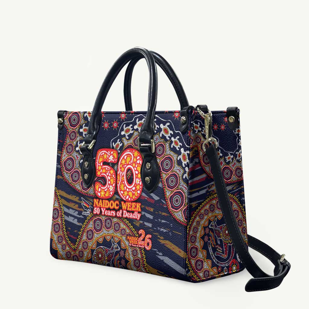 Adelaide Crows NAIDOC Week 2026 Leather Bag Australian Aboriginal Dot Art Dreamtime Pattern Style