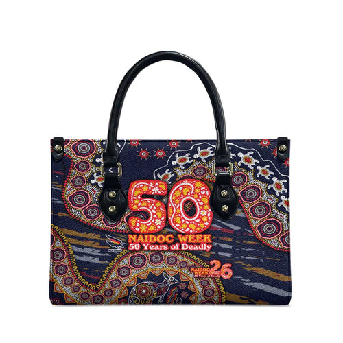 Adelaide Crows NAIDOC Week 2026 Leather Bag Australian Aboriginal Dot Art Dreamtime Pattern Style