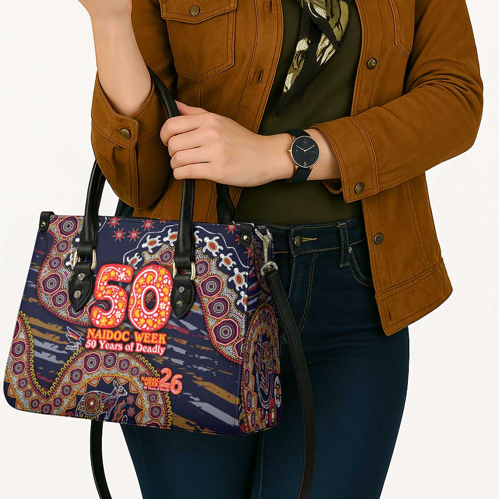 Adelaide Crows NAIDOC Week 2026 Leather Bag Australian Aboriginal Dot Art Dreamtime Pattern Style