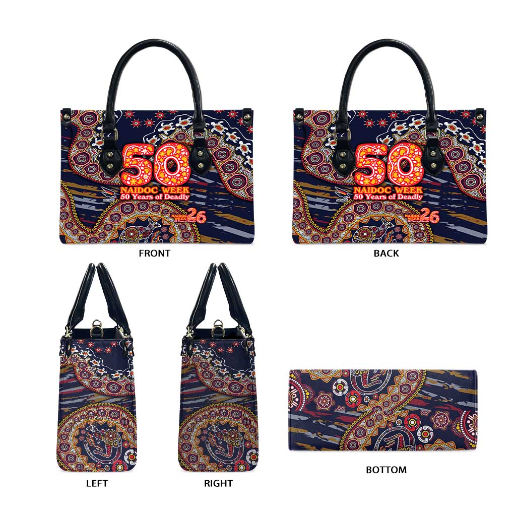 Adelaide Crows NAIDOC Week 2026 Leather Bag Australian Aboriginal Dot Art Dreamtime Pattern Style