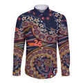Adelaide Crows NAIDOC Week 2026 Long Sleeve Button Shirt Australian Aboriginal Dot Art Dreamtime Pattern Style