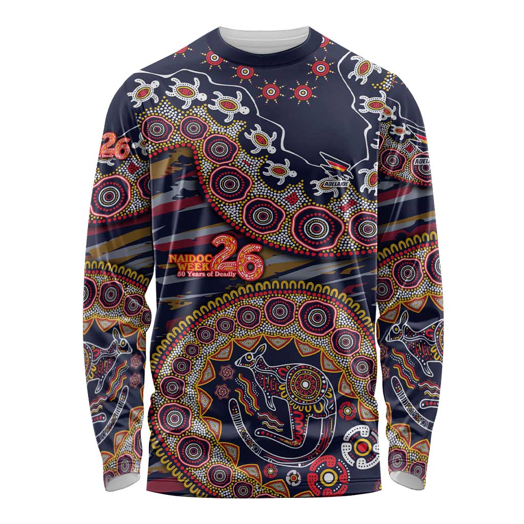 Adelaide Crows NAIDOC Week 2026 Long Sleeve Shirt Australian Aboriginal Dot Art Dreamtime Pattern Style