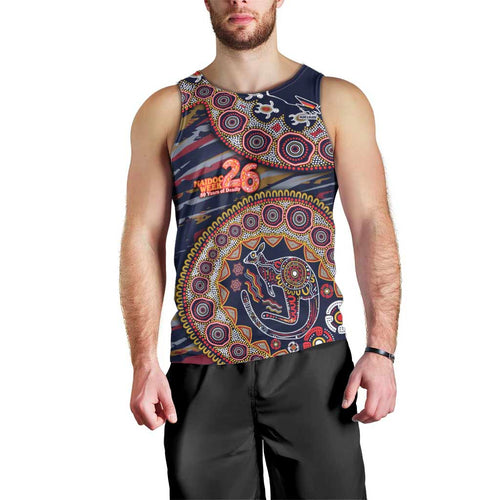 Adelaide Crows NAIDOC Week 2026 Men Tank Top Australian Aboriginal Dot Art Dreamtime Pattern Style