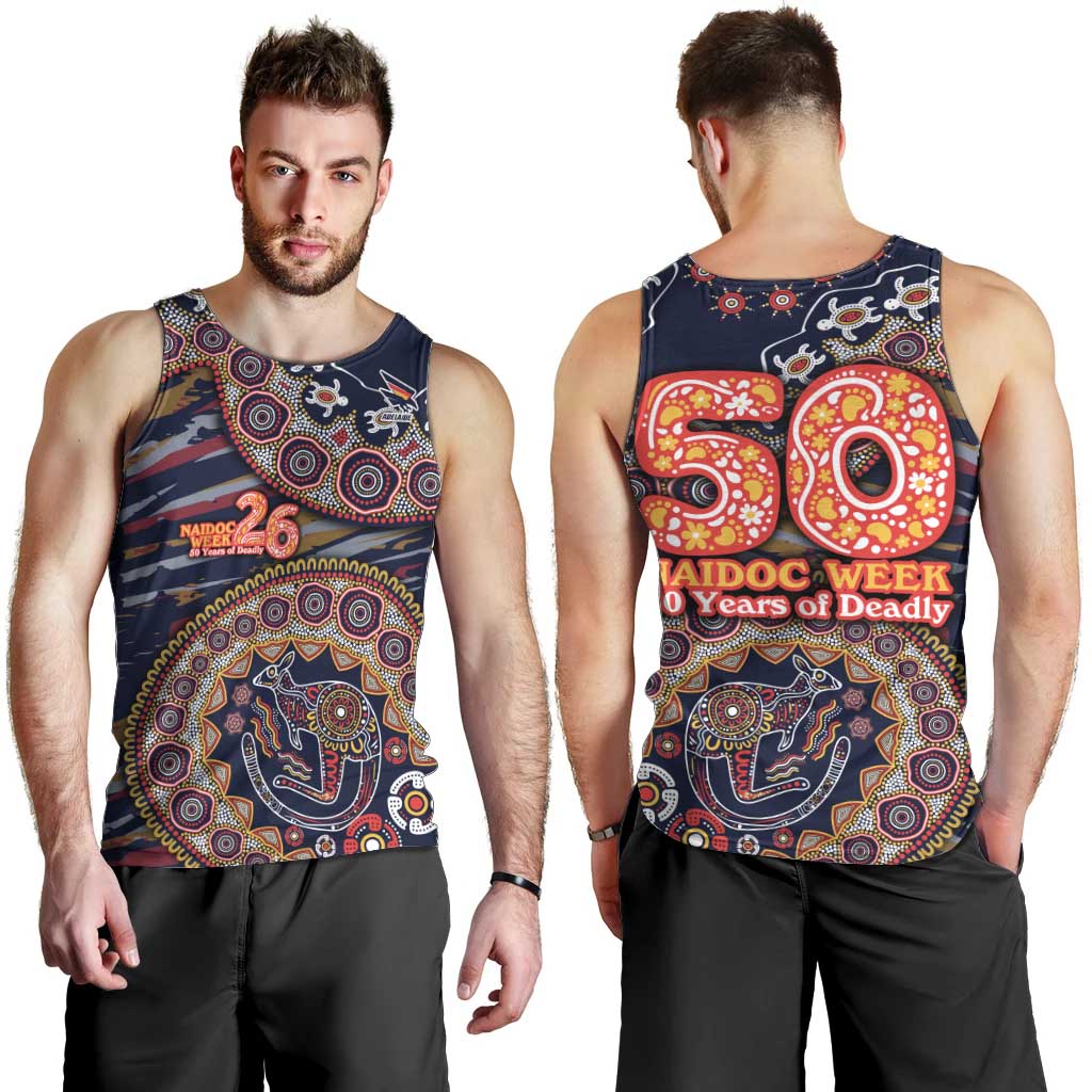 Adelaide Crows NAIDOC Week 2026 Men Tank Top Australian Aboriginal Dot Art Dreamtime Pattern Style