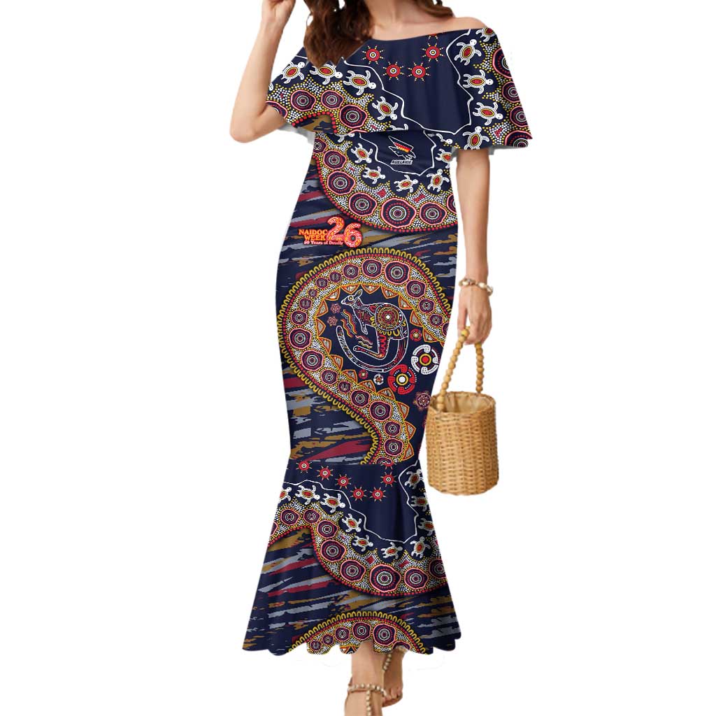 Adelaide Crows NAIDOC Week 2026 Mermaid Dress Australian Aboriginal Dot Art Dreamtime Pattern Style