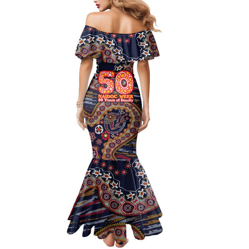 Adelaide Crows NAIDOC Week 2026 Mermaid Dress Australian Aboriginal Dot Art Dreamtime Pattern Style