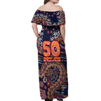 Adelaide Crows NAIDOC Week 2026 Off Shoulder Maxi Dress Australian Aboriginal Dot Art Dreamtime Pattern Style