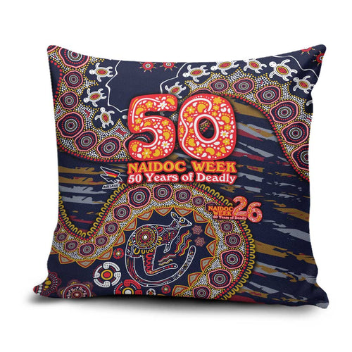 Adelaide Crows NAIDOC Week 2026 Pillow Cover Australian Aboriginal Dot Art Dreamtime Pattern Style