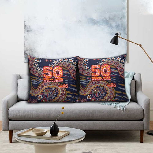 Adelaide Crows NAIDOC Week 2026 Pillow Cover Australian Aboriginal Dot Art Dreamtime Pattern Style